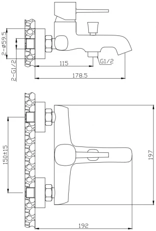 Смеситель 1 Orange Karl M05-100cr для ванны с душем