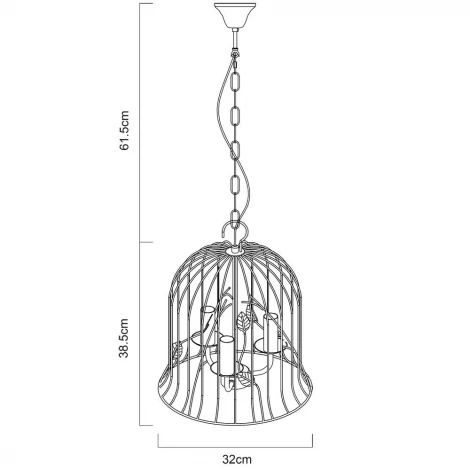 Подвесной светильник Arte Lamp Gabbia A1878SP-3WG
