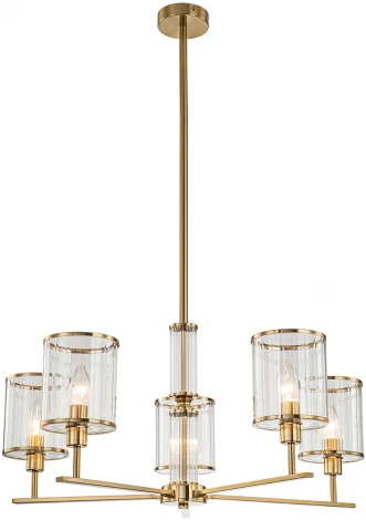 Потолочная люстра на штанге 13022/5R Brass Indigo Dante V000409 (220V, круглые)