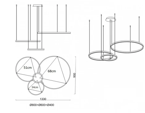 Подвесной светильник Kink Light Лаура 08246,36PA(4000K) (LED, 220V, на тросе)