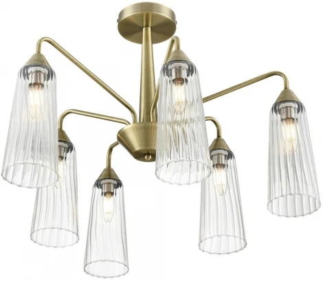Потолочная люстра на штанге Lumion Doliana 6584/6C бронза/прозрачный, металл/стекло E14 6*40W 220V