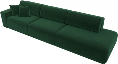Диван прямой Лига-036 НПБ Модерн Лонг подлокотник слева (Зеленый/Велюр) Лига Диванов арт.121359L