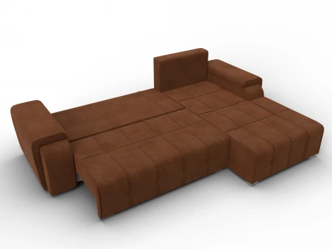 Диван угловой Лига-121 правый угол (ДСП,Брус,Велюр/Терракотовый) Лига Диванов 137353
