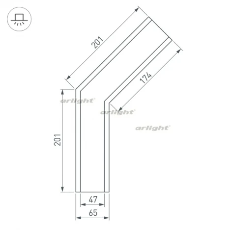 Угол SL-LINIA65-F-135 (Металл) 030123 Arlight