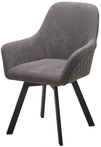 Стул JET 360 град. поворот. B28 Темно-серый, велюр / черный каркас, М-City