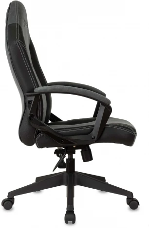 Кресло игровое Zombie Hero серый ткань/эко.кожа крестов. пластик