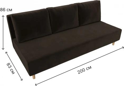 Диван прямой Лига-033 (Коричневый/Микровельвет) Лига Диванов арт.121079