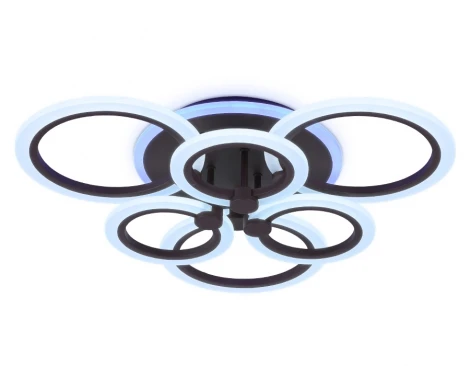 Потолочная люстра ярусная Ambrella Acrylica FA528 (регулировка яркости, LED, 220V, пульт управления, управление смартфоном, умный дом - PC.Lamper, кольцо)