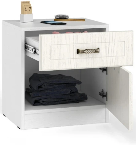 Тумба прикроватная Mobi Ливерпуль 08.146 белый / ясень ваниль НМ-1012-100 пвх 339694