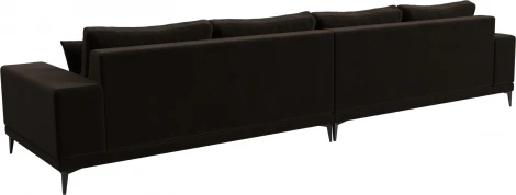 Диван прямой Льюес Лонг (Коричневый/Микровельвет) Лига Диванов арт.122392
