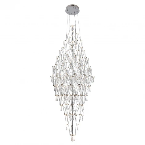 Подвесная люстра светодиодная хрустальная с пультом с регулировкой цветовой температуры Modelux ML.7826.800P CR