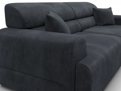 Диван прямой Лига-109 НПБ (ДСП,Фанера,Велюр/Темно-серый) Лига Диванов 136490