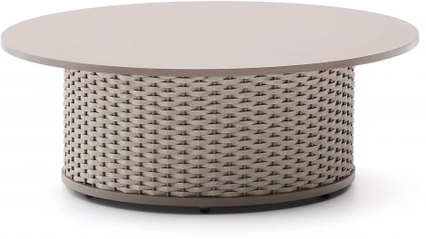 Уличный журнальный столик Sedalis из алюминия и веревки серого цвета Ø99 см La Forma (ex Julia Grup) арт.263200