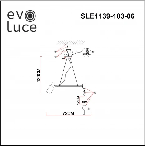 Подвесная люстра Gessi SLE1139-103-06 Evoluce