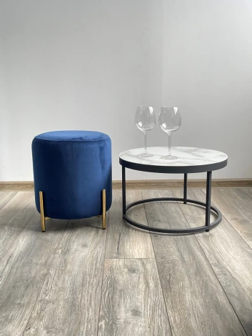 Пуф для гостиной RICE BLUVEL-86 NAVY BLUE / GOLD