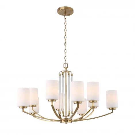 Подвесная люстра ST Luce SL1403.303.10 Опал Латунь/Прозрачный E27*10 40W