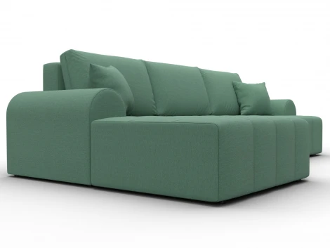 Диван угловой Лига-080 угол левый (ДСП/Пластик/Рогожка/Зеленый) Лига Диванов 134744L