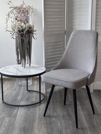 Стул БЕРТИ 360 град. поворот. B22 Серый, велюр / черный каркас M-City 64734