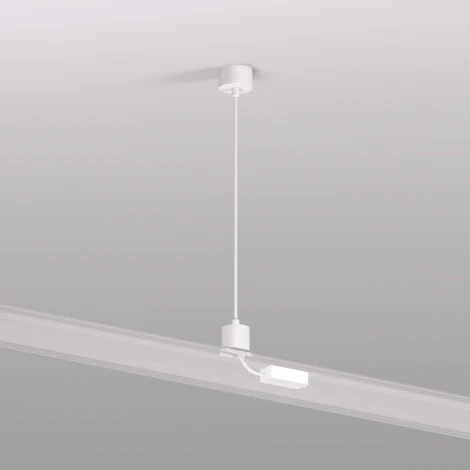 Подвод питания для подвесного монтажа трека Denkirs Smart Base TR2124-WH АС 220V, 5м, белый, алюминий