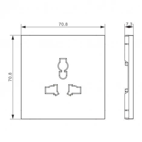 Накладка для розетки мультистандарт, со шторками 16A 250 В~, мокко Donel S08 DS11653