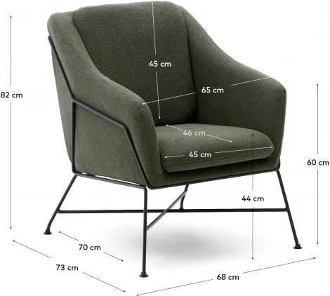 Brida Кресло зеленое на черных стальных ножках La Forma (ex Julia Grup) арт.181451
