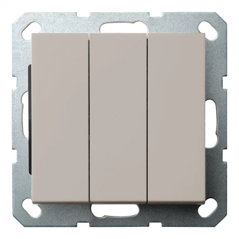 Выключатель трехклавишный (тауп soft touch) Jasmart G-Classic G3031T