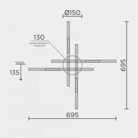 Потолочная люстра светодиодная на штанге с пультом с регулировкой цветовой температуры LED4U L5110-4 BK