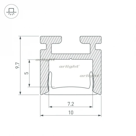 Профиль PIK-1010-2000 ANOD (Алюминий) 029089 Arlight