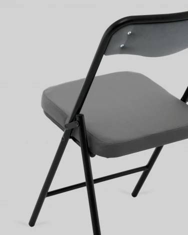 Стул складной Джонни велюр велютто темно-серый каркас черный матовый Stool Group арт.УТ000041387