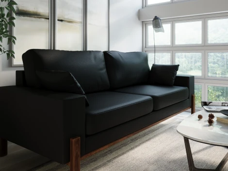 Диван Arsko прямой Хангель экокожа черная