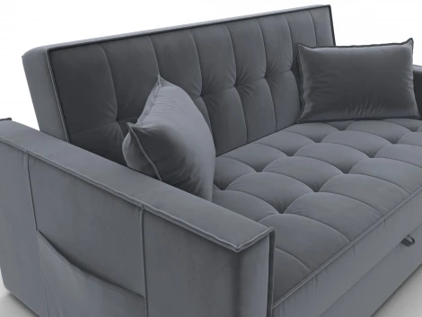 Диван прямой Лига-104 (140) (ЛДСП,Брус,Фанера,Велюр/Серый) Лига Диванов 134871