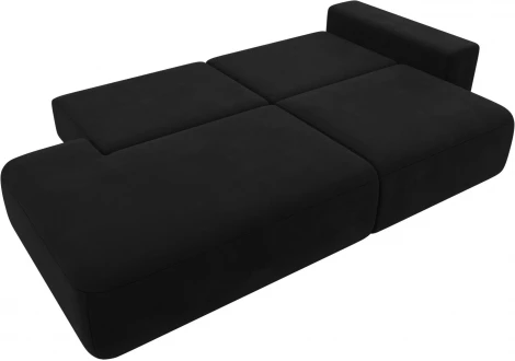 Диван прямой Лига-036 НПБ Модерн подлокотник справа (Черный/Микровельвет) Лига Диванов арт.121331