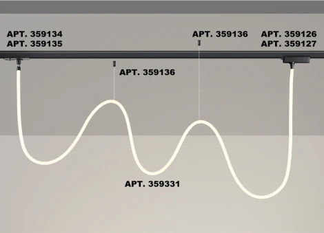 Гибкий неон Novotech Ramo 359331 KONST черный IP20 LED 4000K 38W 220V 3360Лм