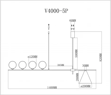 Подвесной светильник Moderli Holly V4000-5P