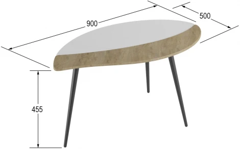 Стол журнальный Лайм дуб сонома/белый/чёрный от фабрики Mebelik
