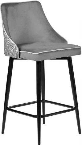 Стул полубарный Dave серый с жаккардом, с поворотным механизмом Bradex Home арт.RF 0204