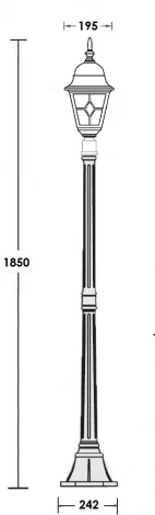 Наземный фонарь Oasis Light QUADRO M lead GLASS 79908MlgG Bl (220V, фонарь, IP44)