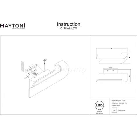 Настенный светильник Maytoni Berni C178WL-L6W