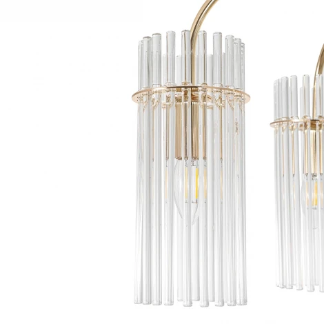 Потолочная люстра на штанге Lumion Opulenta 8413/6 французское золото/прозрачный, металл/стекло Е14 6*40W 220V