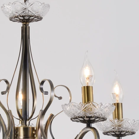 Подвесная люстра Reluce 04205-0.4-05 AB (220V, подвески, на цепи, подсвечник, свеча)