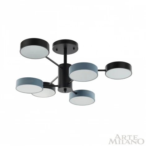 Потолочная люстра на штанге Arte Milano Ferrara 250906/6B Bk/Gr (LED, 220V, круглые)