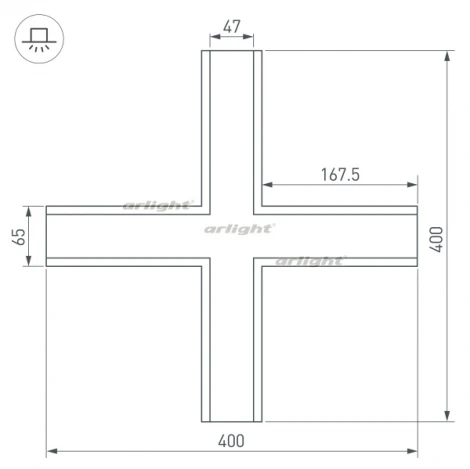 Крестовина SL-LINIA65-F (Металл) 030127 Arlight