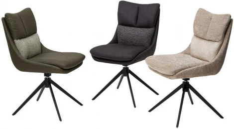 Стул LEROY 360 град. поворот Серый Maison 99# / OTE COBBLE 457 / черный каркас, ®DISAUR (арт.621M05777)