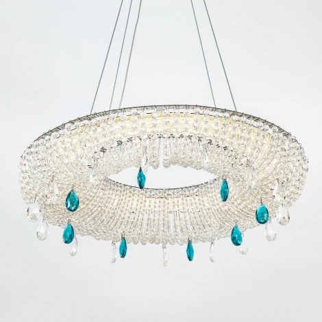 Подвесная люстра светодиодная хрустальная с регулировкой цветовой температуры Modelux MODELUX ML.2306.500 CR