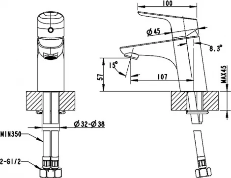 Смеситель Bravat Drop F14898C-1 для раковины