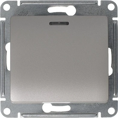 Выключатель встраиваемый одноклавишный с подсветкой (платина) Systeme Electric Glossa GSL001213