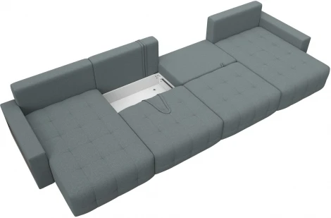 Диван п-образный с полками Лига-053 НПБ Лонг Лига Диванов (Рогожка) арт.128978