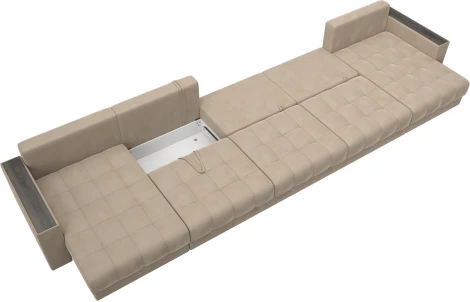 Диван П-образный с декором Лига-049 НПБ Мегалонг Лига Диванов (Велюр) арт.128523