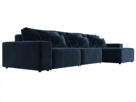 Диван угловой Лига-074 угол универсальный (ДСП/Пластик/Велюр/Синий) Лига Диванов 129868