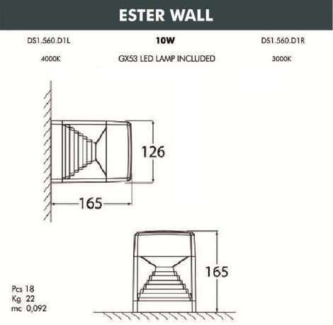 Настенный светильник уличный Fumagalli Ester DS1.560.000.WXD1L (220V, куб, IP55)